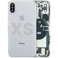 Back Housing W/ Charging Port Flex and Small Components Pre-Installed For iPhone XS (Used OEM Pull: Grade B) (Silver)