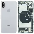 Back Housing W/ Charging Port Flex and Small Components Pre-Installed For iPhone XS (Used OEM Pull: Grade B) (Silver)