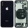 Back Housing W/ Charging Port Flex and Small Components Pre-Installed For iPhone XS (Used OEM Pull: Grade B) (Space Gray)