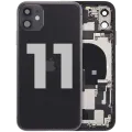 Back Housing W/ Charging Port Flex & Small Parts For iPhone 11 (Used OEM Pull: Grade A) (Black)