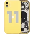 Back Housing W/ Charging Port Flex & Small Parts For iPhone 11 (Used OEM Pull: Grade A) (Yellow)