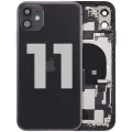 Back Housing W/ Charging Port Flex & Small Parts For iPhone 11 (Used OEM Pull: Grade B) (Black)