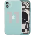 Back Housing W/ Charging Port Flex & Small Parts For iPhone 11 (Used OEM Pull: Grade B) (Green)