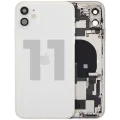 Back Housing W/ Charging Port Flex & Small Parts For iPhone 11 (Used OEM Pull: Grade B) (White)
