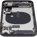 Back Housing W/ Charging Port Flex & Small Parts For iPhone 11 (Used OEM Pull: Grade C) (Black)