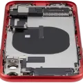 Back Housing W/ Charging Port Flex & Small Parts For iPhone 11 (Used OEM Pull: Grade C) (Red)