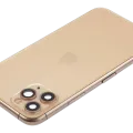 Back Housing W/ Charging Port Flex & Small Parts For iPhone 11 Pro (Used OEM Pull: Grade A) (Matte Gold)
