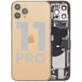 Back Housing W/ Charging Port Flex & Small Parts For iPhone 11 Pro (Used OEM Pull: Grade B) (Gold)