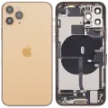 Back Housing W/ Charging Port Flex & Small Parts For iPhone 11 Pro (Used OEM Pull: Grade B) (Gold)