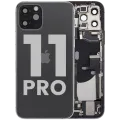 Back Housing W/ Charging Port Flex & Small Parts For iPhone 11 Pro (Used OEM Pull: Grade B) (Matte Space Gray)
