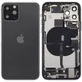 Back Housing W/ Charging Port Flex & Small Parts For iPhone 11 Pro (Used OEM Pull: Grade B) (Matte Space Gray)