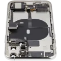 Back Housing W/ Charging Port Flex & Small Parts For iPhone 11 Pro (Used OEM Pull: Grade C) (Matte Silver)