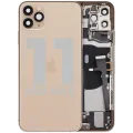 Back Housing W/ Charging Port Flex & Small Parts For iPhone 11 Pro Max (Used OEM Pull: Grade A) (Gold)