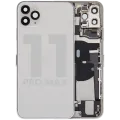 Back Housing W/ Charging Port Flex & Small Parts For iPhone 11 Pro Max (Used OEM Pull: Grade A) (Silver)