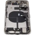 Back Housing W/ Charging Port Flex & Small Parts For iPhone 11 Pro Max (Used OEM Pull: Grade A) (Silver)