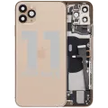 Back Housing W/ Charging Port Flex & Small Parts For iPhone 11 Pro Max (Used OEM Pull: Grade B) (Gold)