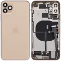 Back Housing W/ Charging Port Flex & Small Parts For iPhone 11 Pro Max (Used OEM Pull: Grade B) (Gold)