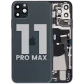 Back Housing W/ Charging Port Flex & Small Parts For iPhone 11 Pro Max (Used OEM Pull: Grade B) (Midnight Green)