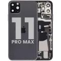 Back Housing W/ Charging Port Flex & Small Parts For iPhone 11 Pro Max (Used OEM Pull: Grade B) (Space Gray)