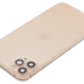 Back Housing W/ Charging Port Flex & Small Parts For iPhone 11 Pro Max (Used OEM Pull: Grade C) (Gold)