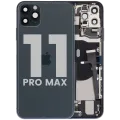 Back Housing W/ Charging Port Flex & Small Parts For iPhone 11 Pro Max (Used OEM Pull: Grade C) (Midnight Green)