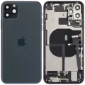 Back Housing W/ Charging Port Flex & Small Parts For iPhone 11 Pro Max (Used OEM Pull: Grade C) (Midnight Green)
