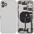 Back Housing W/ Charging Port Flex & Small Parts For iPhone 11 Pro Max (Used OEM Pull: Grade C) (Silver)