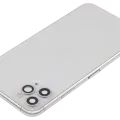 Back Housing W/ Charging Port Flex & Small Parts For iPhone 11 Pro Max (Used OEM Pull: Grade C) (Silver)