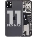 Back Housing W/ Charging Port Flex & Small Parts For iPhone 11 Pro Max (Used OEM Pull: Grade C) (Space Gray)