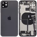 Back Housing W/ Charging Port Flex & Small Parts For iPhone 11 Pro Max (Used OEM Pull: Grade C) (Space Gray)