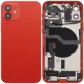 Back Housing W/ Charging Port Flex & Small Parts For iPhone 12 (EU / Global Version) (Used OEM Pull: Grade A) (Red)