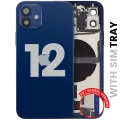Back Housing W/ Charging Port Flex & Small Parts For iPhone 12 (EU / Global Version) (Used OEM Pull: Grade B) (Blue)