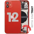 Back Housing W/ Charging Port Flex & Small Parts For iPhone 12 (EU / Global Version) (Used OEM Pull: Grade B) (Red)