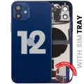 Back Housing W/ Charging Port Flex & Small Parts For iPhone 12 (EU / Global Version) (Used OEM Pull: Grade C) (Blue)