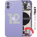 Back Housing W/ Charging Port Flex & Small Parts For iPhone 12 (EU / Global Version) (Used OEM Pull: Grade C) (Purple)