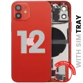 Back Housing W/ Charging Port Flex & Small Parts For iPhone 12 (EU / Global Version) (Used OEM Pull: Grade C) (Red)