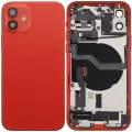 Back Housing W/ Charging Port Flex & Small Parts For iPhone 12 (EU / Global Version) (Used OEM Pull: Grade C) (Red)