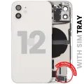 Back Housing W/ Charging Port Flex & Small Parts For iPhone 12 (EU / Global Version) (Used OEM Pull: Grade C) (White)