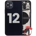Back Housing W/ Charging Port Flex & Small Parts For iPhone 12 (US Version) (Used OEM Pull: Grade A) (Black)