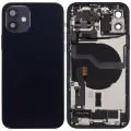 Back Housing W/ Charging Port Flex & Small Parts For iPhone 12 (US Version) (Used OEM Pull: Grade A) (Black)