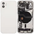 Back Housing W/ Charging Port Flex & Small Parts For iPhone 12 (US Version) (Used OEM Pull: Grade A) (White)