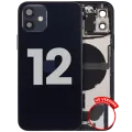 Back Housing W/ Charging Port Flex & Small Parts For iPhone 12 (US Version) (Used OEM Pull: Grade B) (Black)