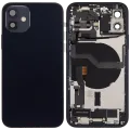 Back Housing W/ Charging Port Flex & Small Parts For iPhone 12 (US Version) (Used OEM Pull: Grade B) (Black)