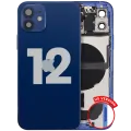 Back Housing W/ Charging Port Flex & Small Parts For iPhone 12 (US Version) (Used OEM Pull: Grade B) (Blue)