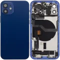 Back Housing W/ Charging Port Flex & Small Parts For iPhone 12 (US Version) (Used OEM Pull: Grade B) (Blue)