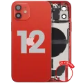 Back Housing W/ Charging Port Flex & Small Parts For iPhone 12 (US Version) (Used OEM Pull: Grade B) (Red)