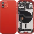 Back Housing W/ Charging Port Flex & Small Parts For iPhone 12 (US Version) (Used OEM Pull: Grade B) (Red)