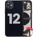 Back Housing W/ Charging Port Flex & Small Parts For iPhone 12 (US Version) (Used OEM Pull: Grade C) (Black)