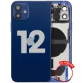 Back Housing W/ Charging Port Flex & Small Parts For iPhone 12 (US Version) (Used OEM Pull: Grade C) (Blue)