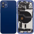 Back Housing W/ Charging Port Flex & Small Parts For iPhone 12 (US Version) (Used OEM Pull: Grade C) (Blue)